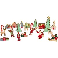 Calendario dell'Avvento Villaggio di Natale in legno