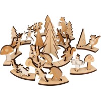 Calendario dell'Avvento - Animali della foresta - Legno