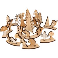 Calendario dell'Avvento - Animali della foresta - Legno