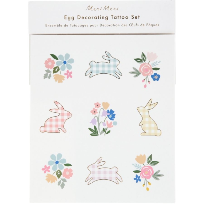 Set di 27 Decorazioni Conigli e fiori 