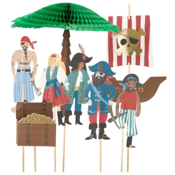 7 Cake Toppers - Pirata d oro 