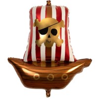 Contiene : 1 x Palloncino gigante Nave pirata  - Golden Pirata