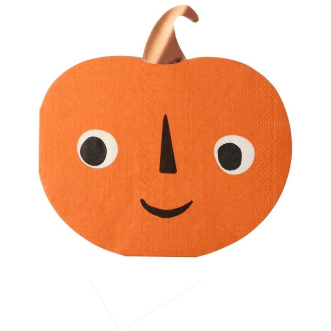 16 Asciugamani zucca di Halloween effetto bronzo 