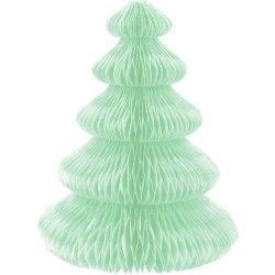Set di 10 decorazioni da tavola in abete da dispiegare - Verde / Bianco. n°4