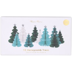 Set di 10 decorazioni da tavola in abete da dispiegare - Verde / Bianco. n°12