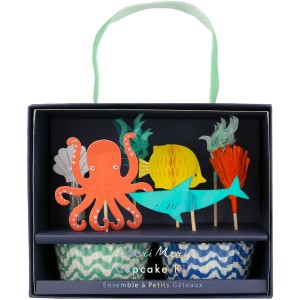 Set di 24 scatole e decorazioni Sotto il Mare - Polpo e squalo