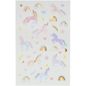 Set di 2 fogli di tatuaggi - Dolce Unicorno