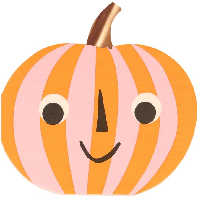 16 Tovaglioli a forma di zucca sorridente 