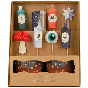 Kit di 24 decorazioni e pirottini per cupcake Magica