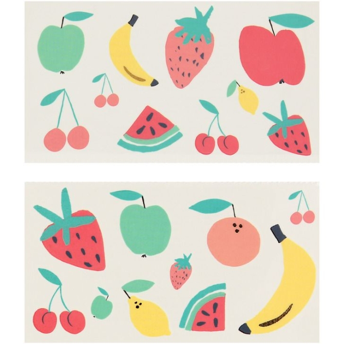 2 fogli di tatuaggi sulla frutta 