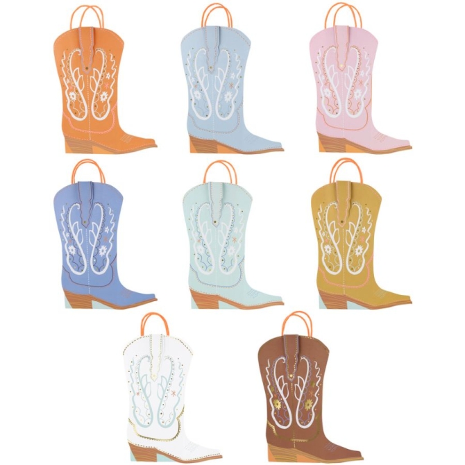 8 sacchetti regalo per stivali da cowboy occidentali 
