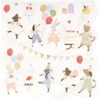 Contiene : 1 x 16 tovaglioli con animali da festa
