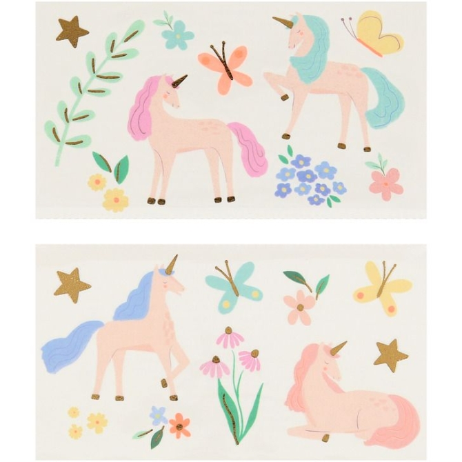 2 fogli di tatuaggi Tatuaggi unicorno 