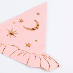 16 tovaglioli rosa a forma di cappello da strega. n1