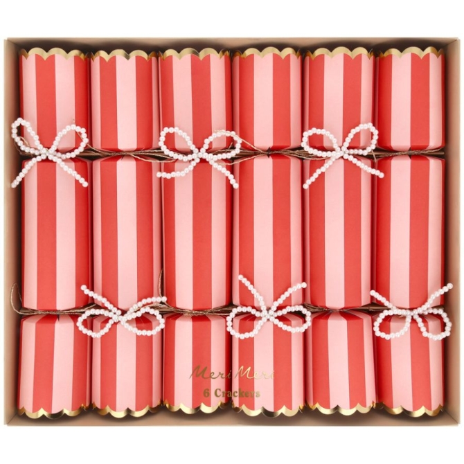 6 Liberty Crackers con fiocchi di perle - senza cracker
