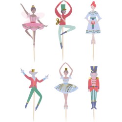 Kit di 24 pirottini per cupcake e decorazioni a tema Schiaccianoci. n°1