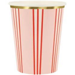 8 tazze festive a righe con finitura dorata. n2