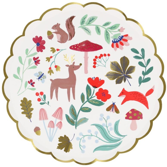 8 Piccoli Piatti Foresta di Natale 