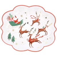 8 Piatti Babbo Natale, slitta e renna