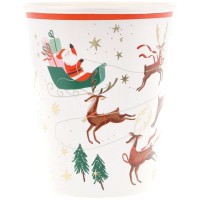 8 tazze di Babbo Natale, slitta e renna