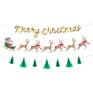 Ghirlanda di Babbo Natale, slitta e renne