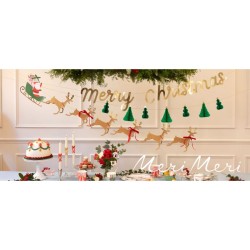 Ghirlanda di Babbo Natale,  slitta e renne. n°1