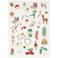 Set di 10 fogli di tatuaggi natalizi misti