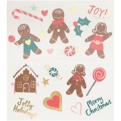 2 fogli per tatuaggi - Pan di zenzero. n°1