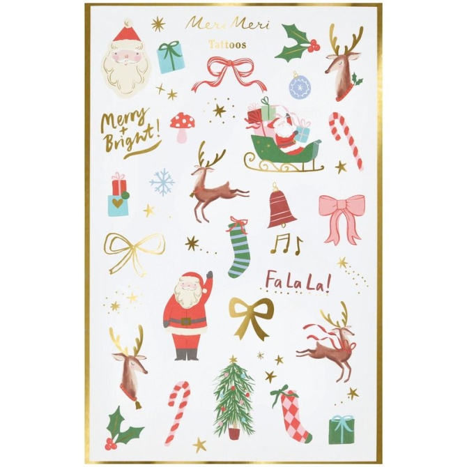 Set di 2 fogli per tatuaggi - Natale