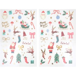 Set di 2 fogli per tatuaggi - Natale. n°1