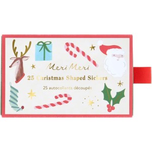 Assortimento di 25 adesivi natalizi