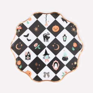 8 piatti patchwork di Halloween
