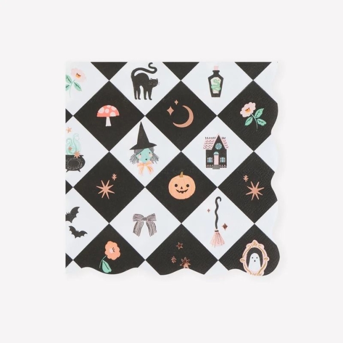 16 tovaglioli patchwork di Halloween 