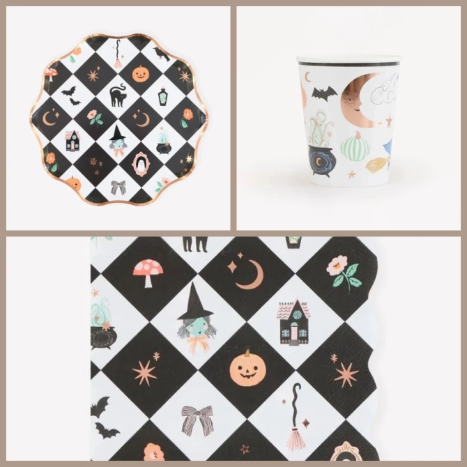 Scatola per feste a tema patchwork di Halloween 