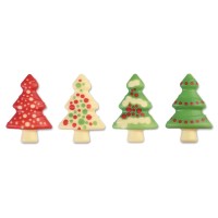 4 alberi di Natale (5,2 cm) - Cioccolato bianco