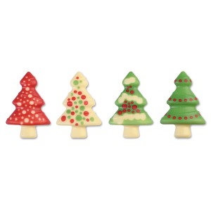 4 alberi di Natale (5,2 cm) - Cioccolato bianco