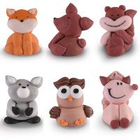 6 figurine di animali della foresta - Zucchero