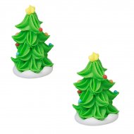 2 Mini Alberi di Natale 3D (4 cm) - Zucchero