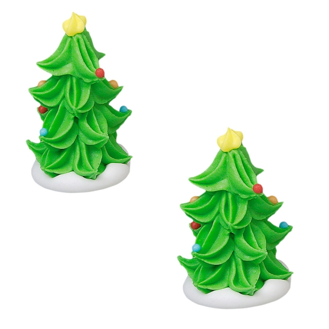 2 Mini Alberi di Natale 3D (4 cm) - Zucchero 