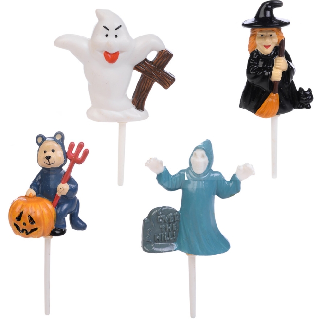 4 Stecchini di Halloween 3D - Plastica 