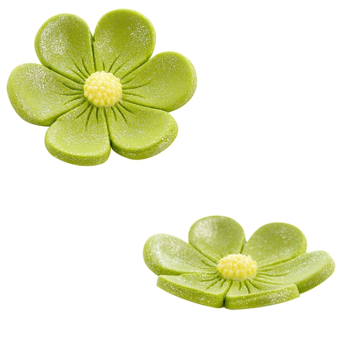 2 Anemoni (3, 4 cm e 2, 2 cm) - Verde kaki 
