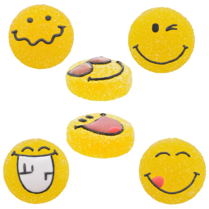 3 Emojis (3 cm) - Zucchero gelificato 