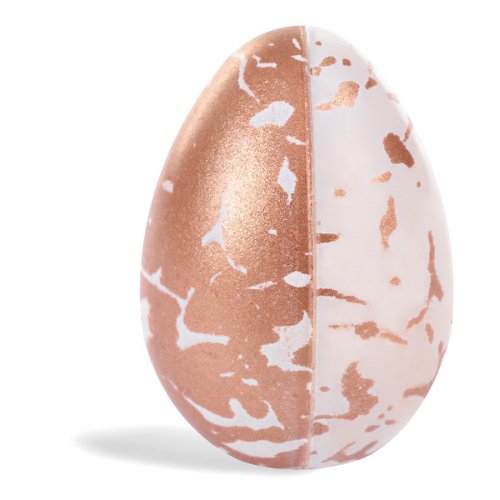 4 Uova di cioccolato 3D (4 cm) - Marmo bianco/rame 