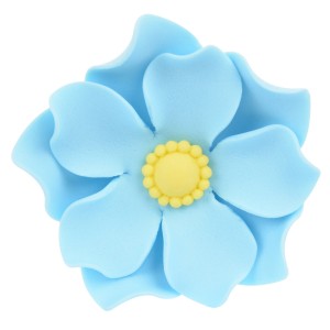 1 fiore di Nasturzio blu 3D (4 cm) - Zucchero