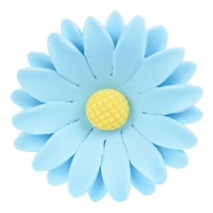 1 fiore 3D margherita blu (3,5 cm) - Zucchero