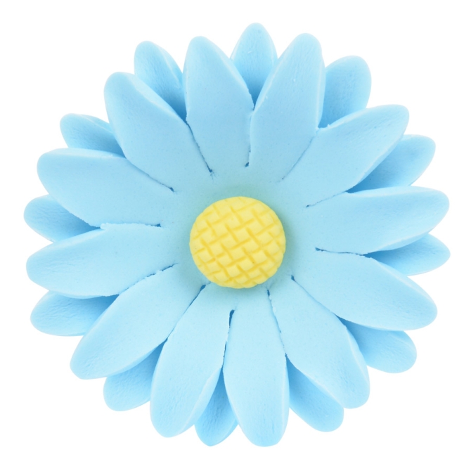 1 fiore 3D margherita blu (3, 5 cm) - Zucchero 