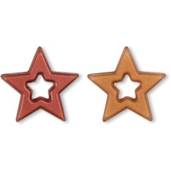 4 Stelle di Natale al cioccolato bianco con fori -  3, 4 cm. n1