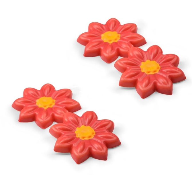 4 Rose di Natale al cioccolato bianco - Ø 3, 4 cm