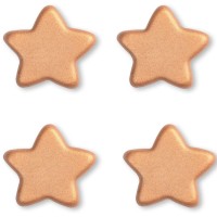 4 Stelle di Natale dorate al cioccolato bianco -  3 cm