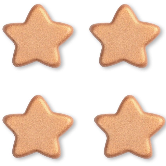 4 Stelle di Natale dorate al cioccolato bianco -  3 cm 